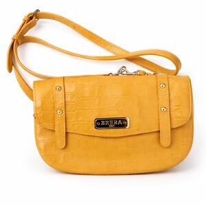 Brera Italy Purse - Y2K Croc Embossed Shoulder Bag – Yellow | Brera Italy